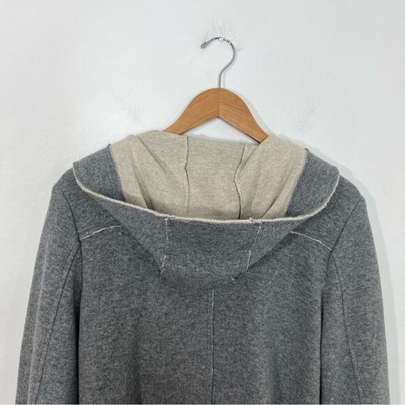 Elliott Lauren Zip Hoodie Gray Fishtail Coat Wool Blend Made in USA Size 10 - Picture 8 of 13